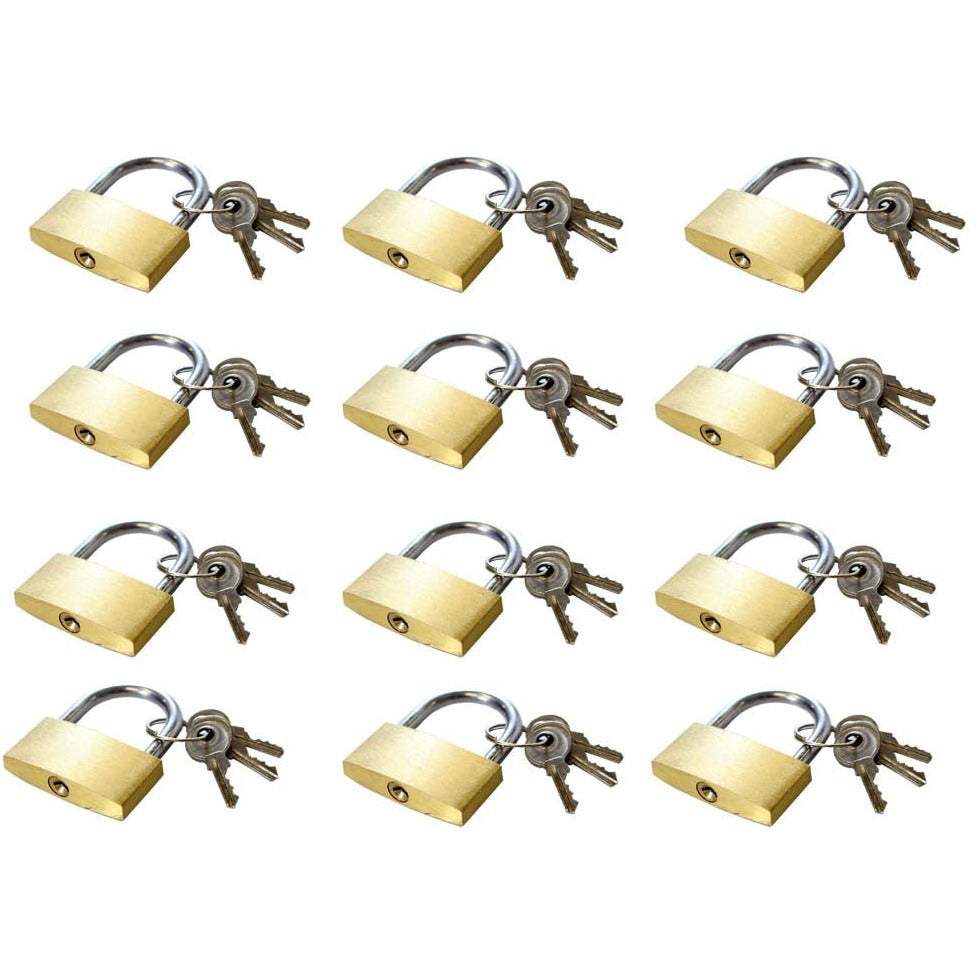 12 Piece Brass Padlock Set - ToolUSA