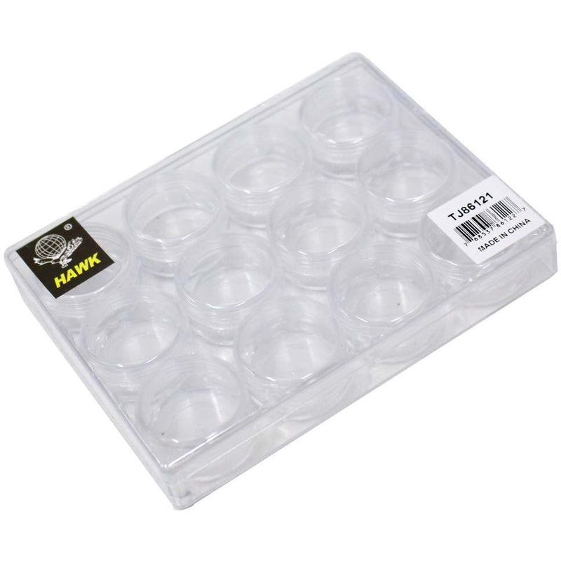 12 Piece Clear Plastic Round Box Set with Screw-On Lids - TJ05-86122 - ToolUSA