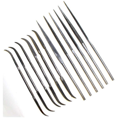 12 Piece Curved & Straight Carbon Steel Files - KIT-FRFILE - ToolUSA
