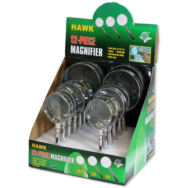 12 Piece Magnifier - 4 Each in 3 Sizes: 2", 2.5", 3" - MG-98511 - ToolUSA
