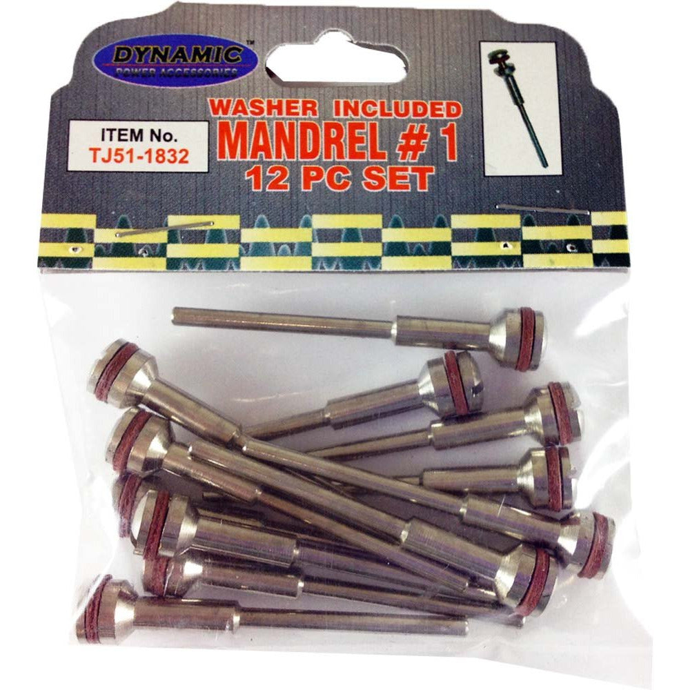 12 Piece Mandrel Set with 1/8 Inch Screw and 3/32 Inch Shank - TJ51-1832-12 - ToolUSA