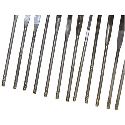 12 Piece Needle Files Set - 12 Different Shapes - 5.5 Inches - F342 - ToolUSA