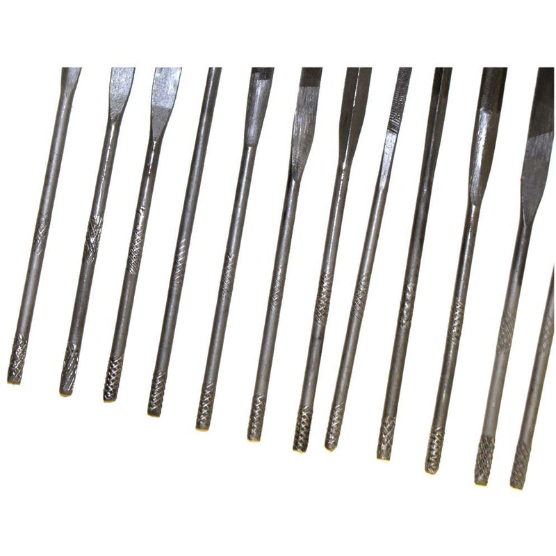 12 Piece Needle Files Set - 12 Different Shapes - 5.5 Inches - F342 - ToolUSA