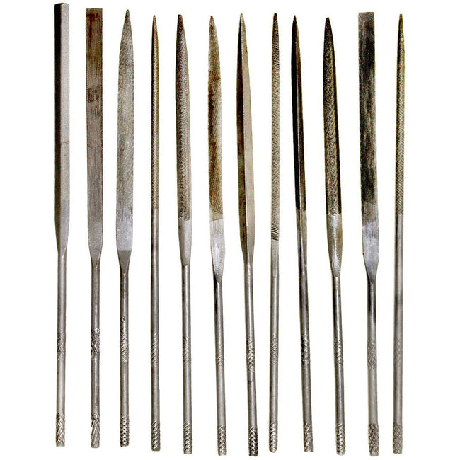 12 Piece Needle Files Set - 12 Different Shapes - 5.5 Inches - F342 - ToolUSA