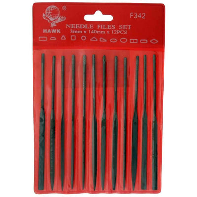 12 Piece Needle Files Set - 12 Different Shapes - 5.5 Inches - F342 - ToolUSA