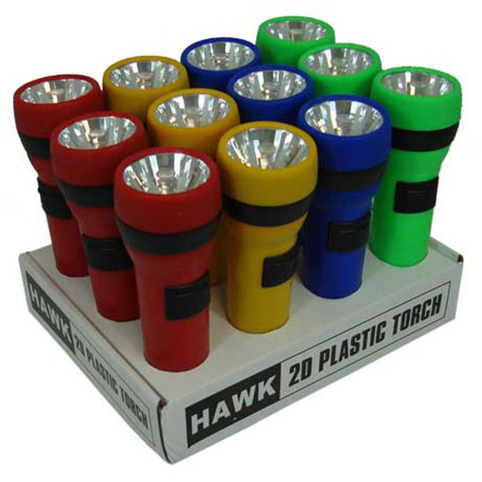 12 Piece Plastic Flashlights with Large Reflectors - FL-0-08578 - ToolUSA