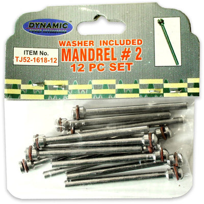 12 Piece Set Of Mandrel #2 (1/8 Inch) Complete With Red Washer - TJ-52161 - ToolUSA