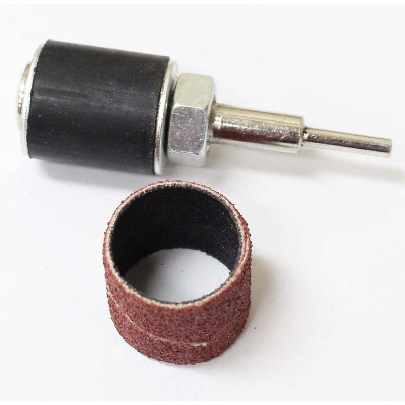 12 Piece Set Of Pre-Mounted Medium Grit Sanding Drums With 1/8 Inch Shanks - TJ03-27538 - ToolUSA