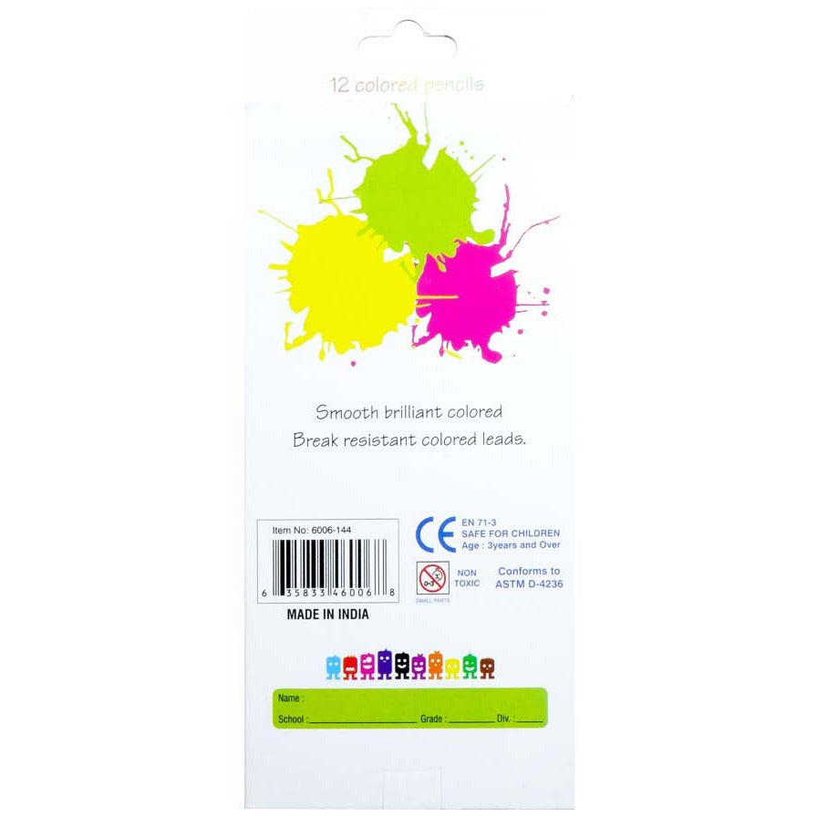 12 Piece Set Of Pre-Sharpened, 7 Inch Colored Pencils (Pack of: 1) - HK-46859-Z02 - ToolUSA