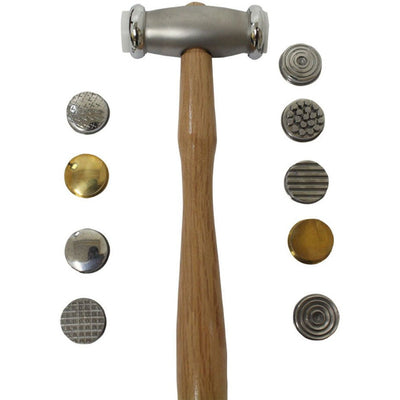 12 Piece Texturizing Hammer Set | Interchangeable Heads & Wooden Handle - PH612-P-BX - ToolUSA