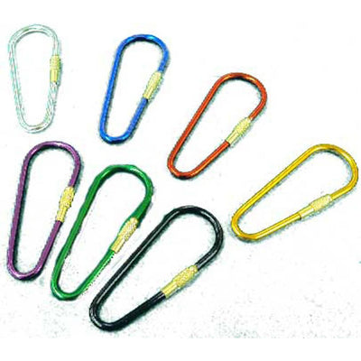 120 Pieces, Locking Caribiner, In A Variety Of Fashionable Colors, Each 2.5" Long - TR-13123 - ToolUSA