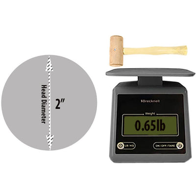 12.5" Rawhide Mallet - Wooden Handle - 3" Diameter Striking Surface - PH-00243 - ToolUSA