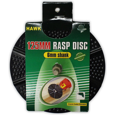 125MM Rasp Disc With 6MM Shank For Use With Power Drill - TZ4305 - ToolUSA