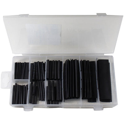 127 Piece Assorted Size Heat Shrink Wire Wrap Set In Divided Plastic Storage Box - TX74-127HS - ToolUSA