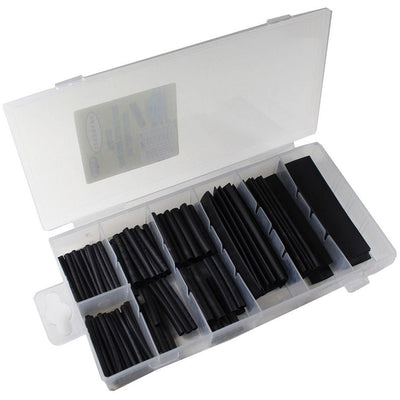 127 Piece Assorted Size Heat Shrink Wire Wrap Set In Divided Plastic Storage Box - TX74-127HS - ToolUSA