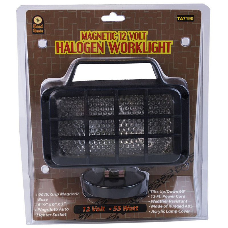 12V Halogen Worklight - Magnetic Base - 12 Foot Power Cord - TA-28468 - ToolUSA