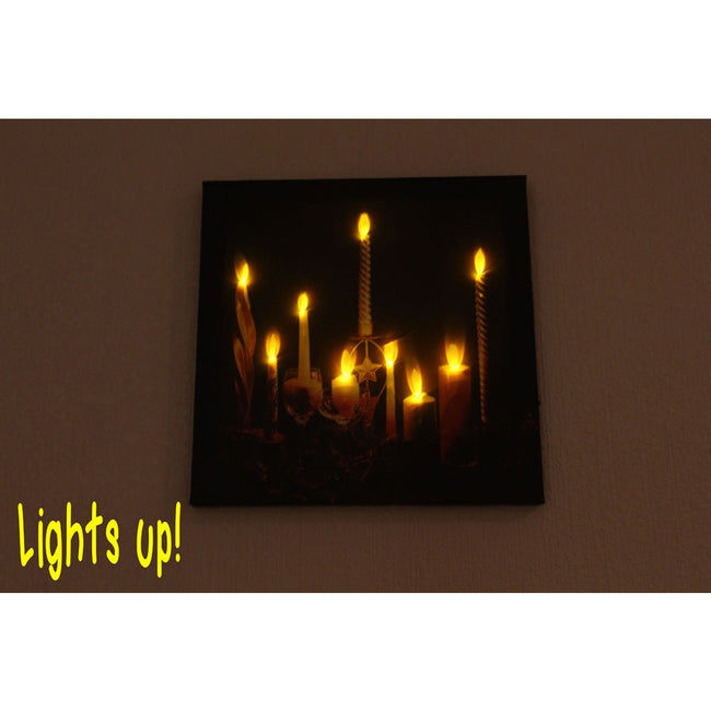 12x12 Inch Candle LED Canvas Painting - Screen Print - Wall Hanging - 202-1275-YX - ToolUSA