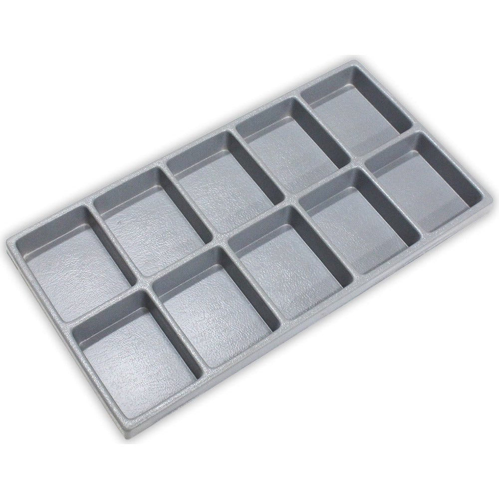 7 Inch Single Insert 13 7/8 X 7 ½ Inch Gray Plastic Display Insert With 10 Sections - TJ-34 ...