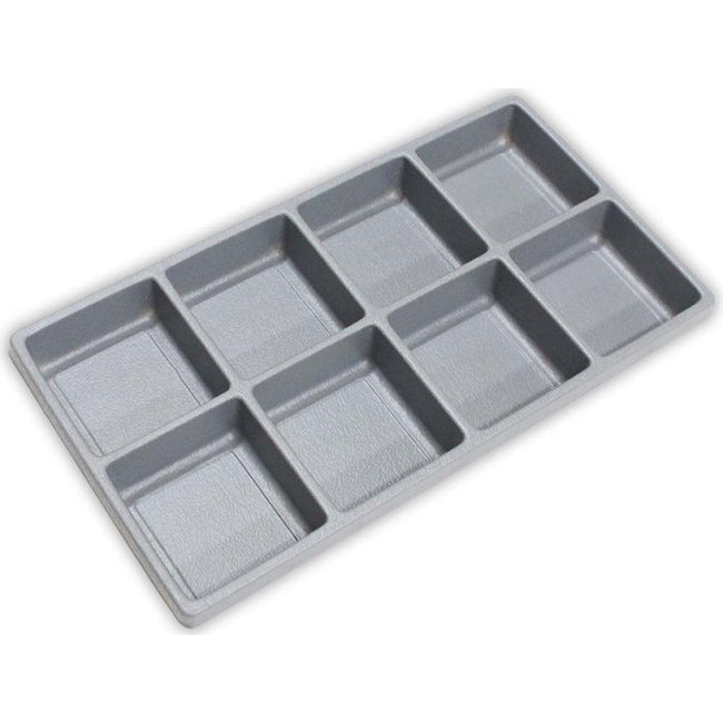 13 7/8 X 7 ½ Inch Gray Plastic Display Insert With 8 Sections-2 Inserts in Package - TJ-14782 - ToolUSA