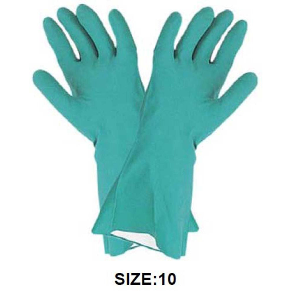13" Green Nitrile 15 Mil Rubber Wash Gloves - ToolUSA