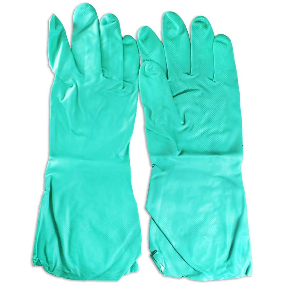 13" Green Nitrile 15 Mil Rubber Wash Gloves - ToolUSA
