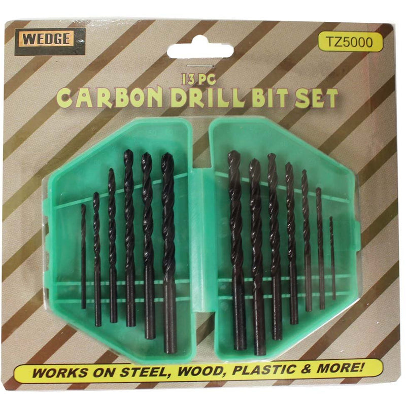 13 Piece Carbon Twist Drill Bit Set with Storage Case - TZ02-05000 - ToolUSA