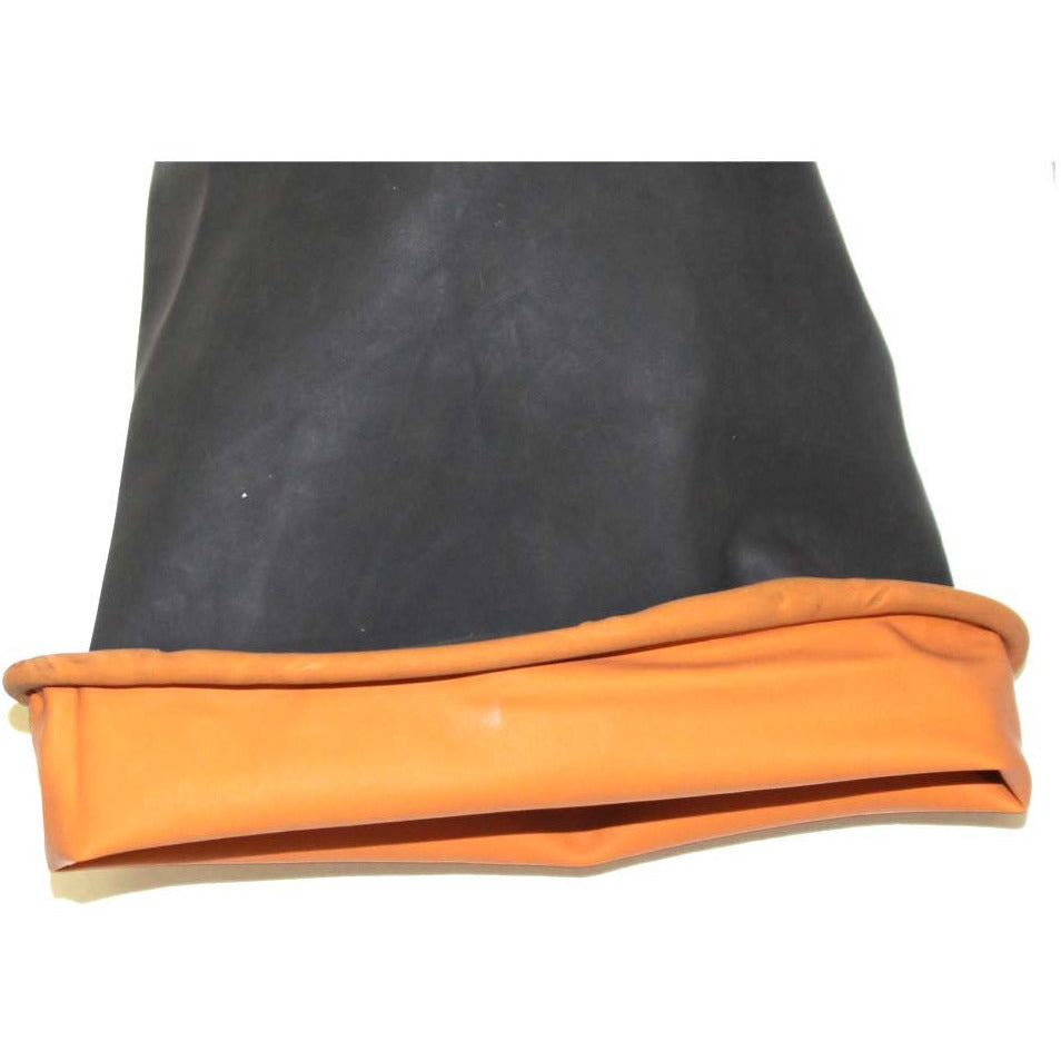 14 Inch Orange Rubber Gloves with Crinkle Finish & Rolled Cuff - Extra Large - 99-49881 - ToolUSA