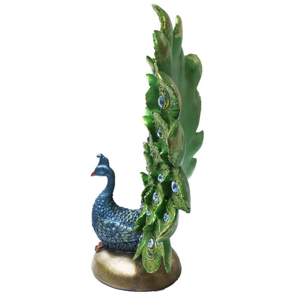 14 Inch Peacock Statuette Décor - 207-1390-YX - ToolUSA