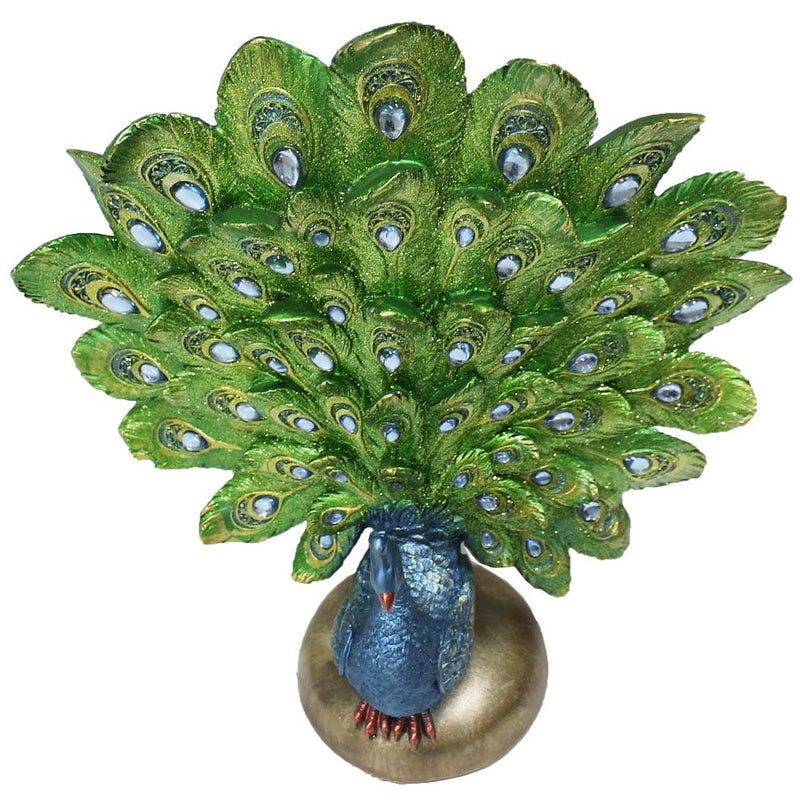 14 Inch Peacock Statuette Décor - 207-1390-YX - ToolUSA