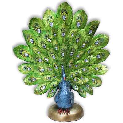 14 Inch Peacock Statuette Décor - 207-1390-YX - ToolUSA