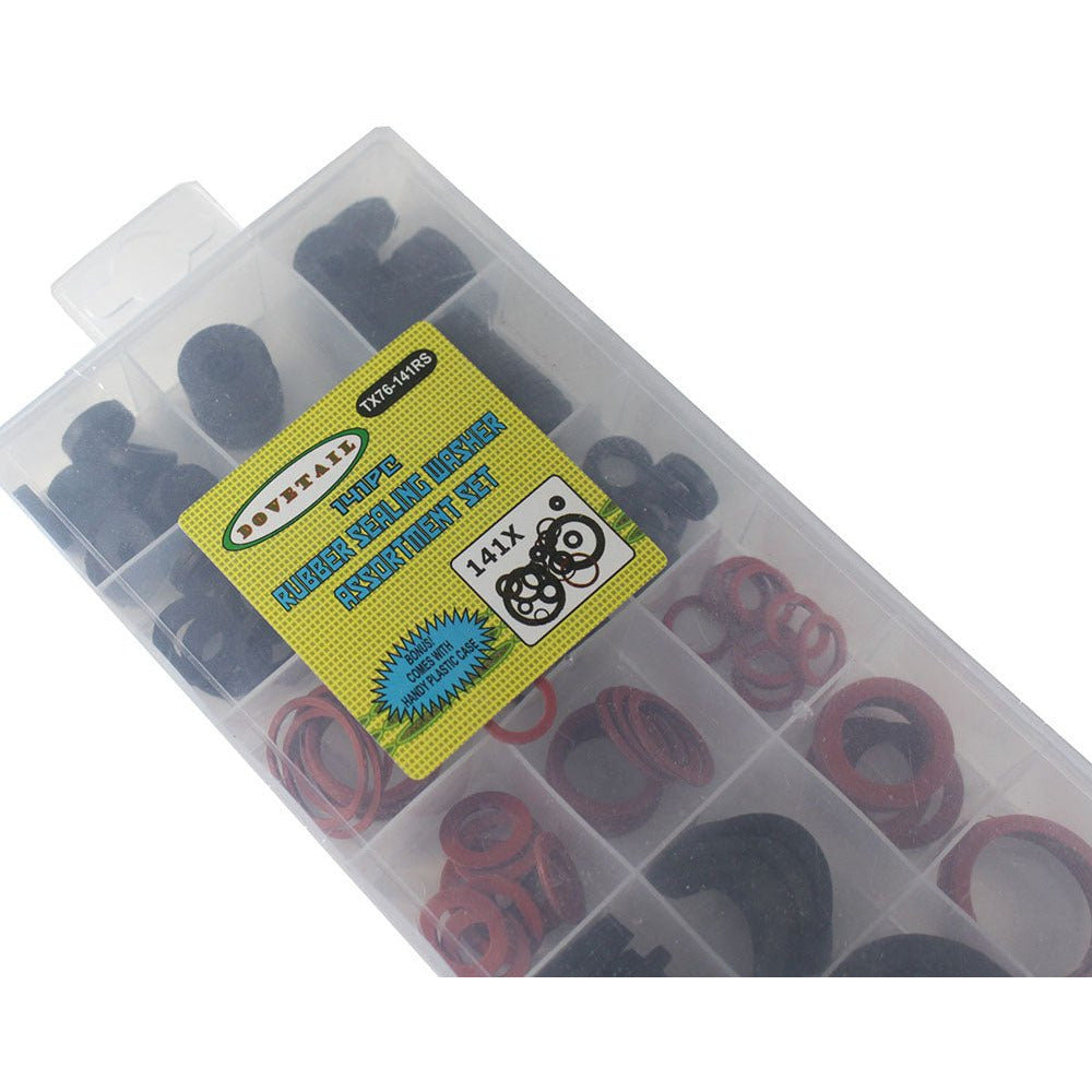 141 Piece Assortment Of Rubber Washers For Leak Sealing (Pack of: 1) - TX76-141RS - ToolUSA