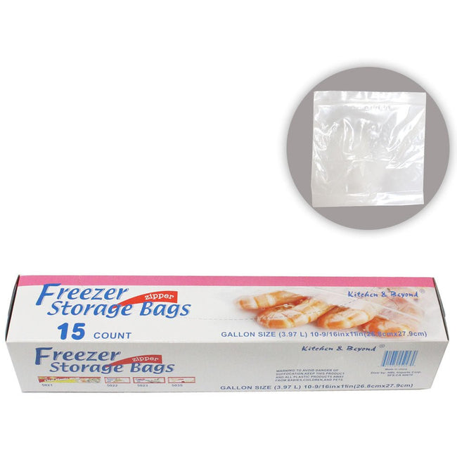 15 Count Premium Quality Freezer Storage Bags In Gallon Size (Pack of: 2) - D3-FREEZ-15-Z02 - ToolUSA
