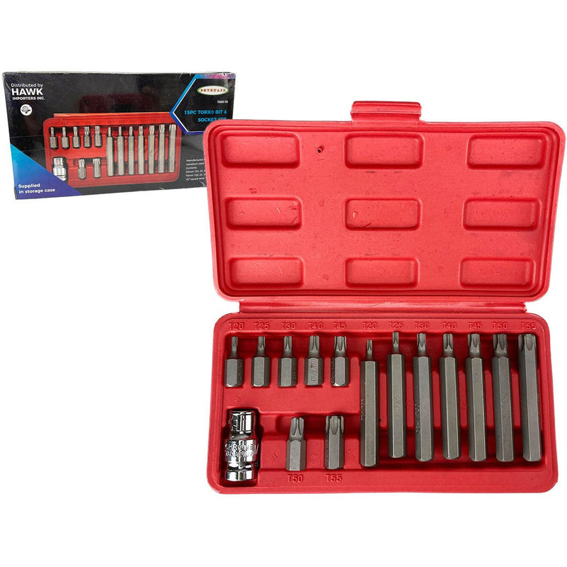 15 Pc. Torx Bit and Socket Set - TX8115 - ToolUSA