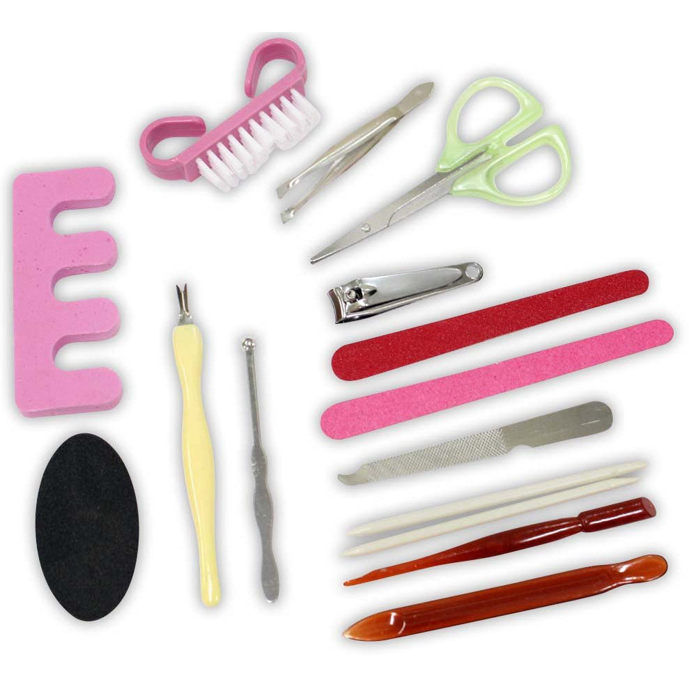 15 Piece Deluxe Set of Professional Manicure & Pedicure Tools - B8-B84-NAIL-YW - ToolUSA