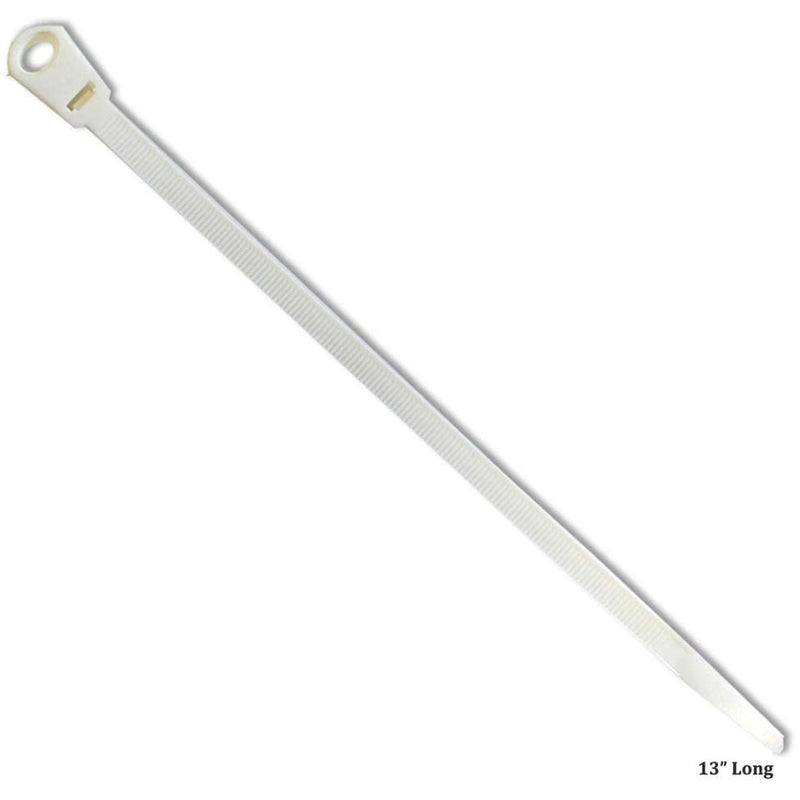 15 Piece Package Of 14 Inch White Cable Ties With Special Hole On The Endl - TZ03-98687 - ToolUSA