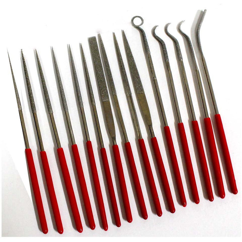15 Piece Premium Diamond Files Assortment - KIT-FDFILE - ToolUSA