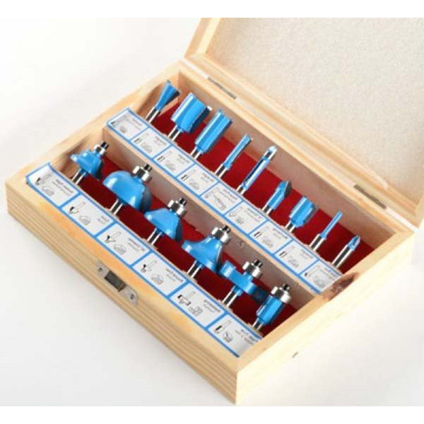 15 Piece Tungsten Carbide Router Bits - TJ6415-YT - ToolUSA