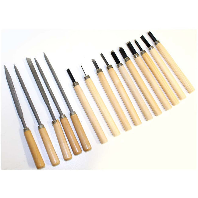 15 Piece Wood Chisel and Wood Rasp Set - KIT-FR385W - ToolUSA
