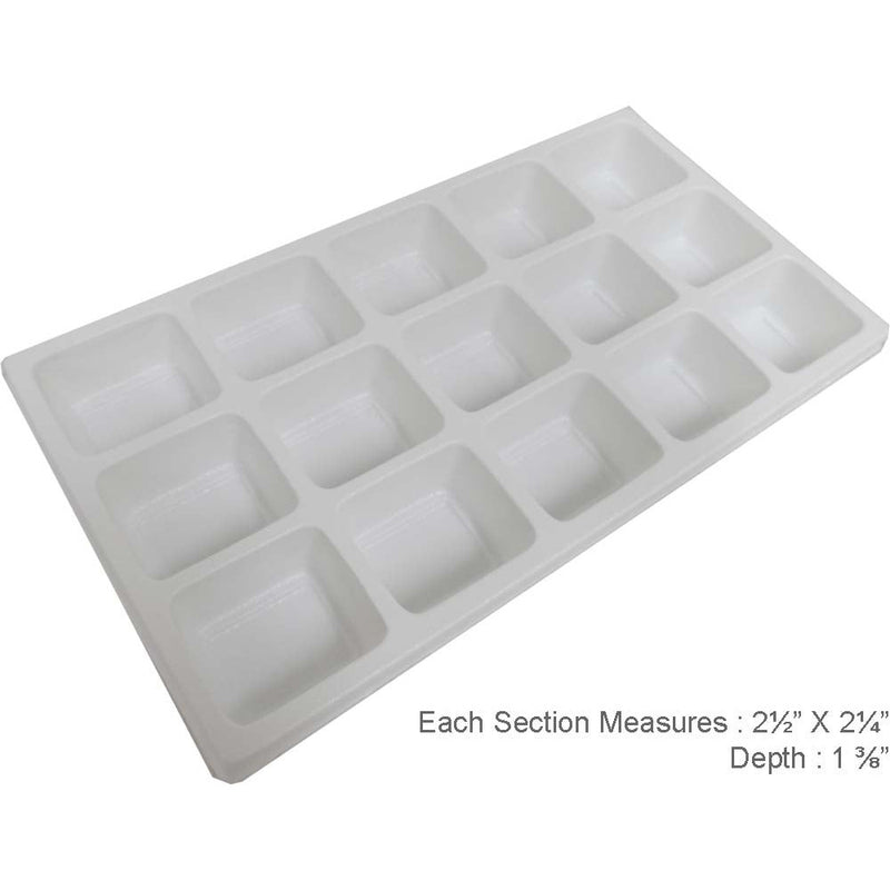 15 Sections White Plastic Tray (Pack of: 2) - TJ-91180-Z02 - ToolUSA