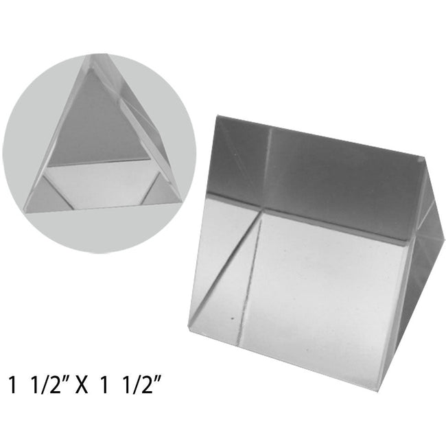 1.5" X 1.5" Optical Glass Triangular Prism For Educational Or Photography Use, To Refract Light - PP-03030 - ToolUSA