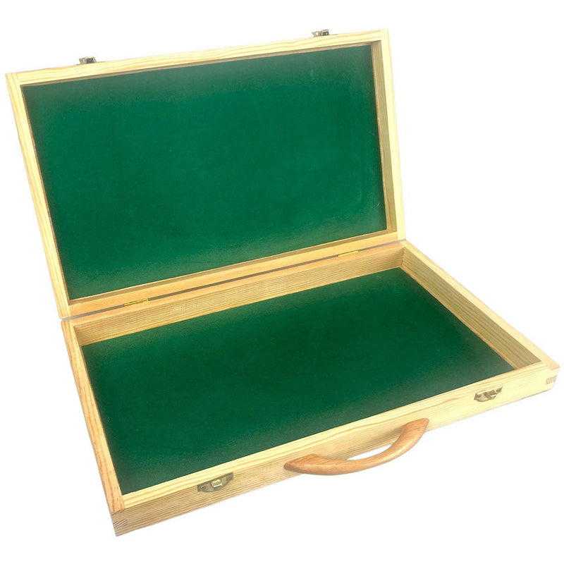 15 X 9 X 2 Inch Felt Lined Wooden Box With Metal Hinges And Clasps - TJ05-31475 - ToolUSA