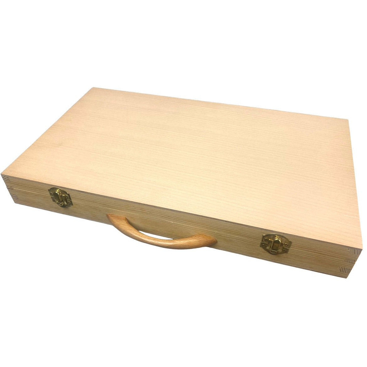 15 X 9 X 2 Inch Felt Lined Wooden Box With Metal Hinges And Clasps - T ...