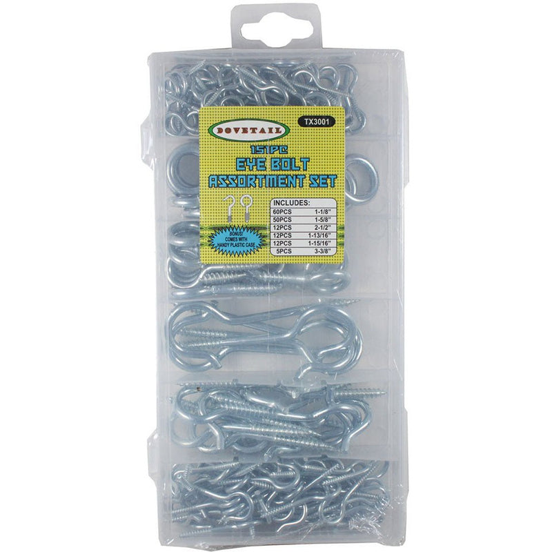 151 Piece Assorted Size Hook & Eyes (Pack of: 1) - HW-83001 - ToolUSA