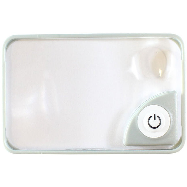 1.5X and 4X Power Credit Card Size Gray LED Illuminated Magnifier - MP-13948 - ToolUSA