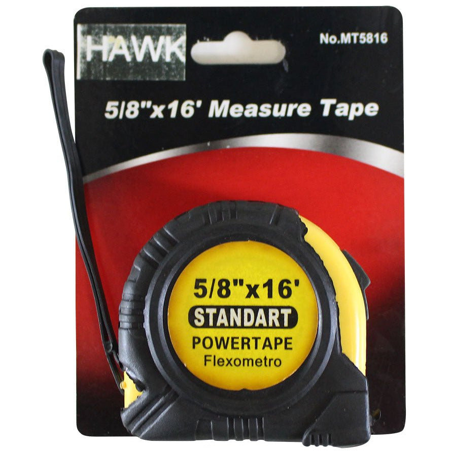 16' X 5/8" Metal Measuring Tape - Hand Strap & Waist Clip - TM-17160 - ToolUSA