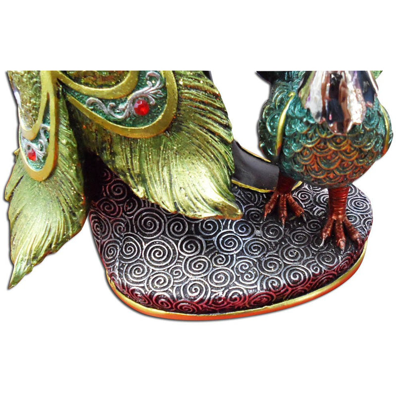 16.5 Inch Peacock Statuette Décor - 207-1374-YX - ToolUSA