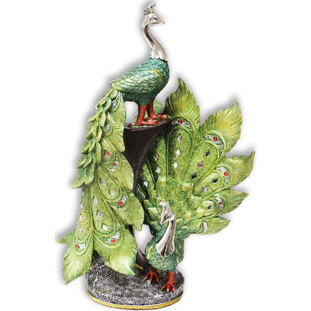16.5 Inch Peacock Statuette Décor - 207-1374-YX - ToolUSA