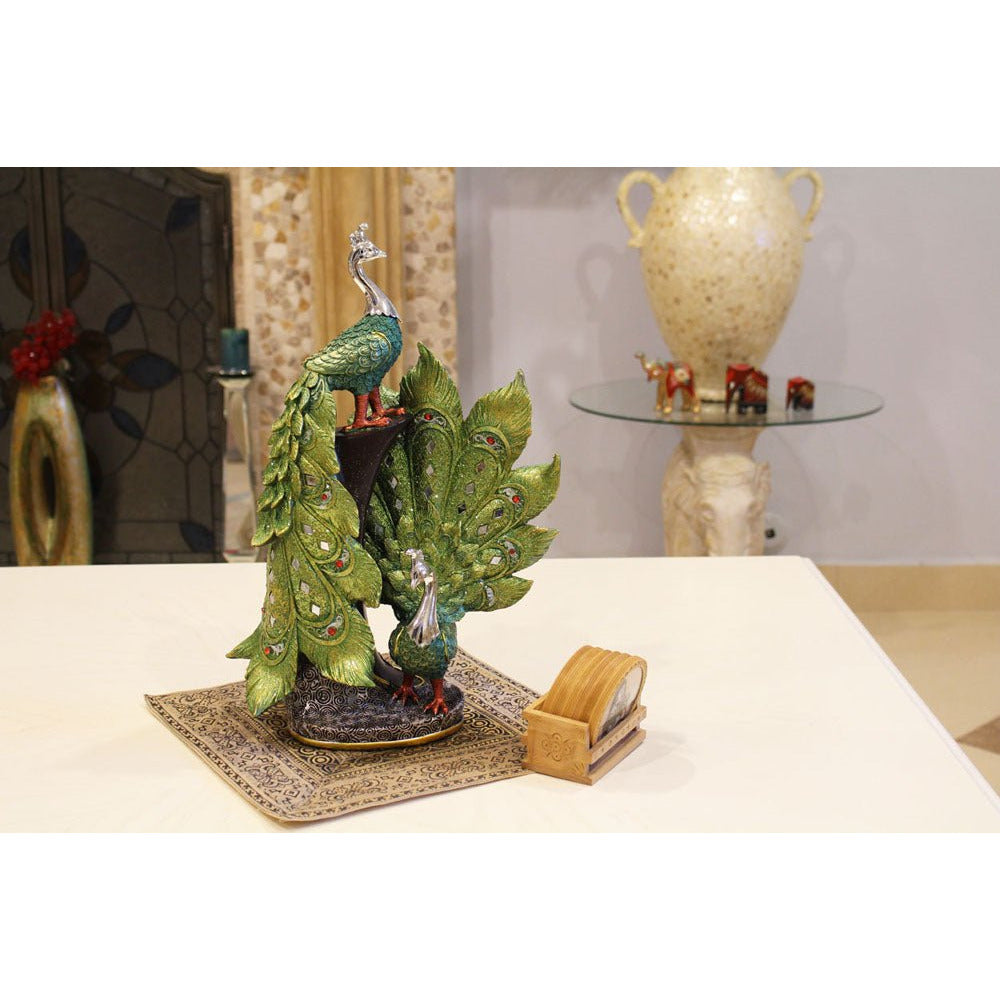 16.5 Inch Peacock Statuette Décor - 207-1374-YX - ToolUSA