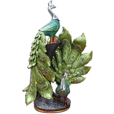 16.5 Inch Peacock Statuette Décor - 207-1374-YX - ToolUSA