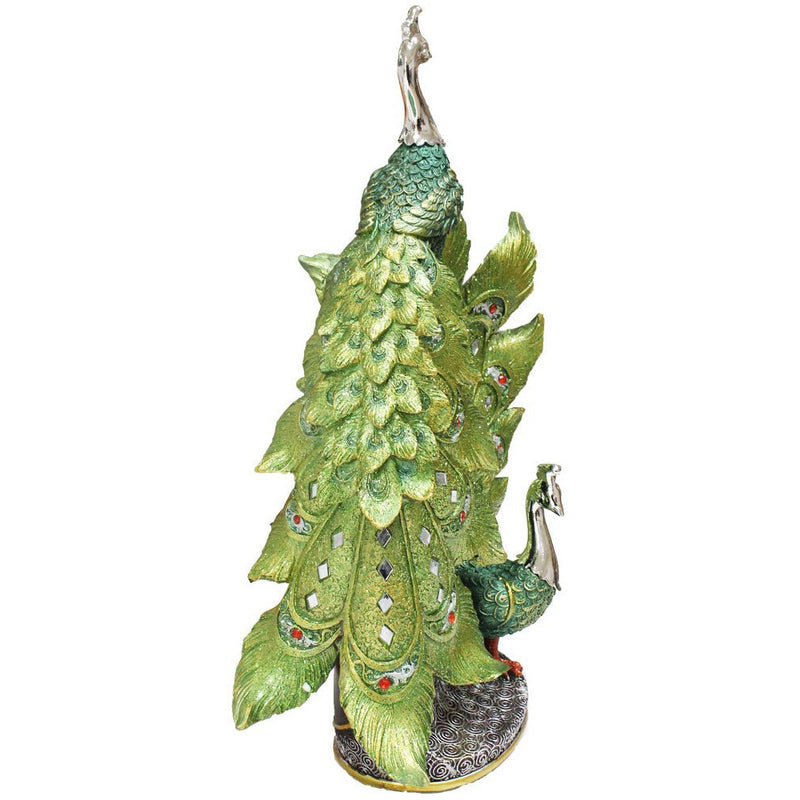 16.5 Inch Peacock Statuette Décor - 207-1374-YX - ToolUSA